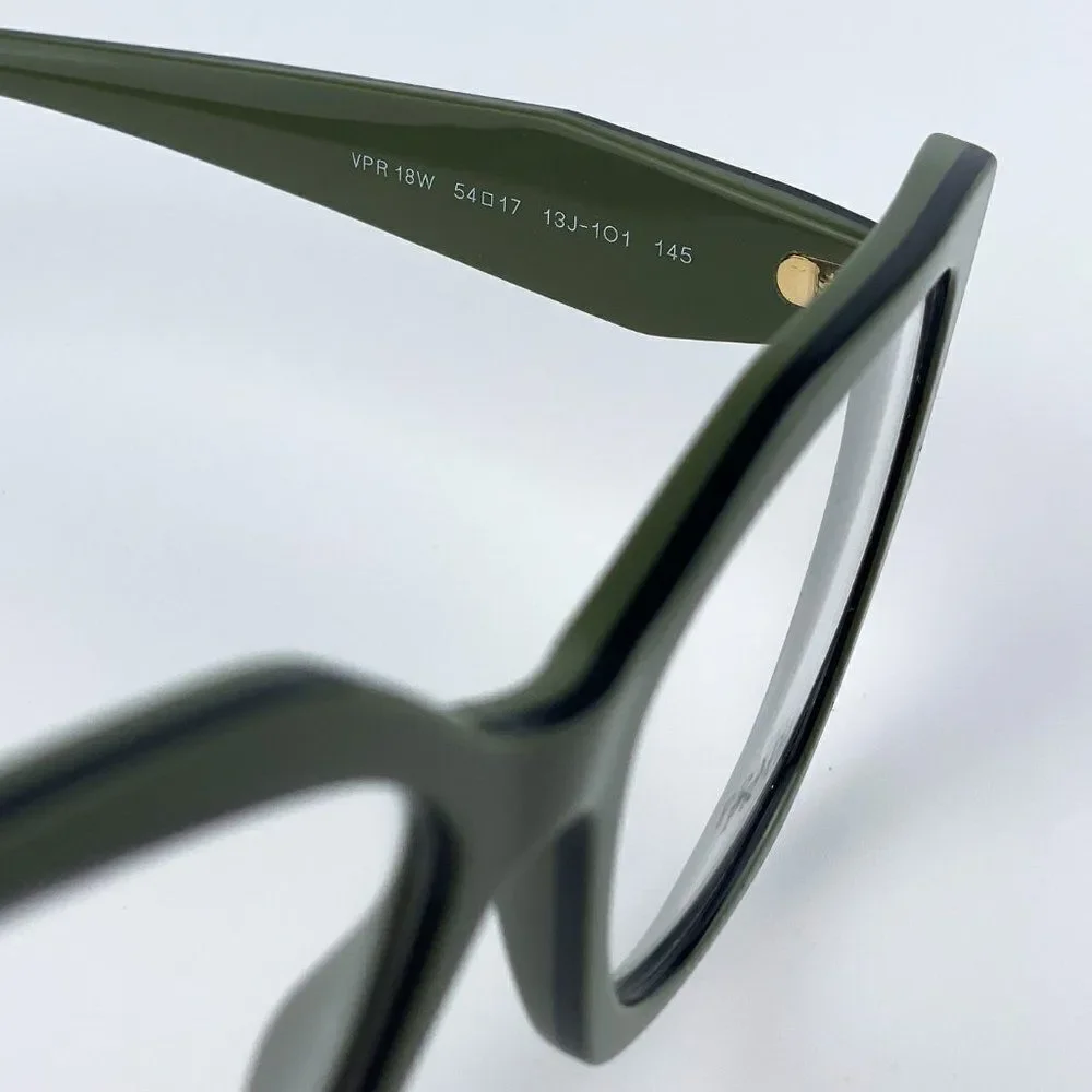 NEW Prada PR18WV 13J1O1 Sage Green Black Cat Eye Women Eyeglasses